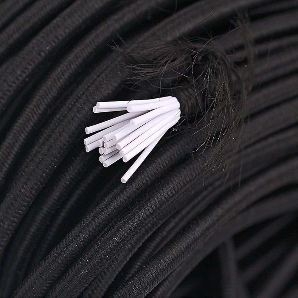 100 metros Elástico redondo 2,5 mm Preto