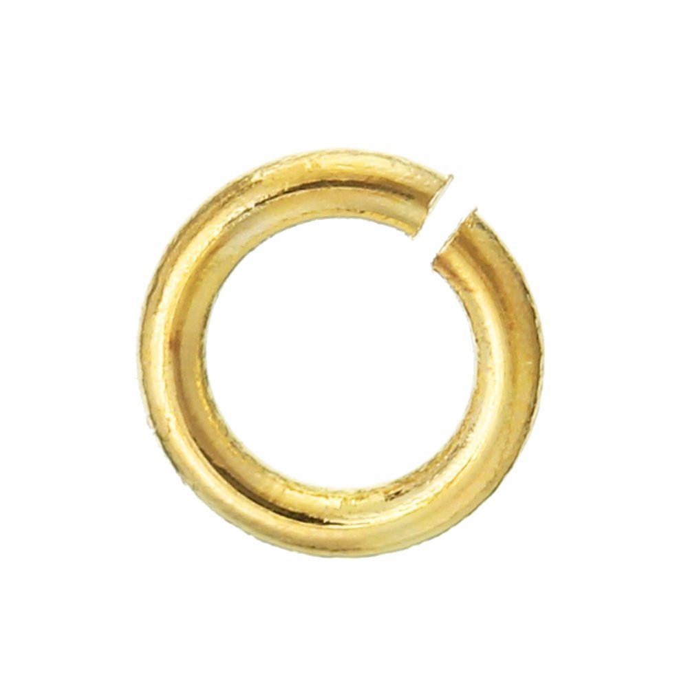 10 anéis de junção abertos 04 mm banhados a ouro 18K N°01