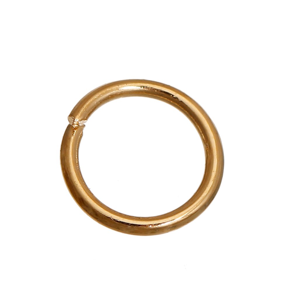 10 Anéis de Junção Abertos 06 mm 01 Banhado a Ouro 14K
