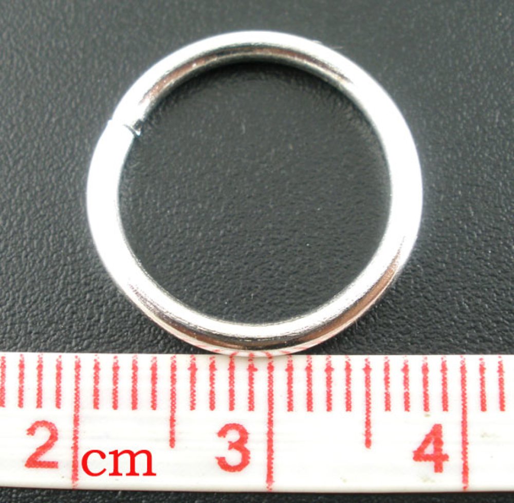 10 anéis de junção abertos espessos 16 mm Prata
