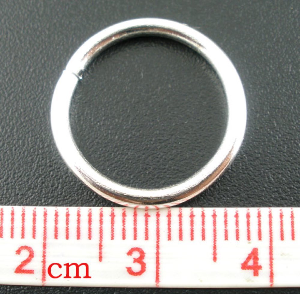 10 anéis de junção abertos espessos 16 mm Prata