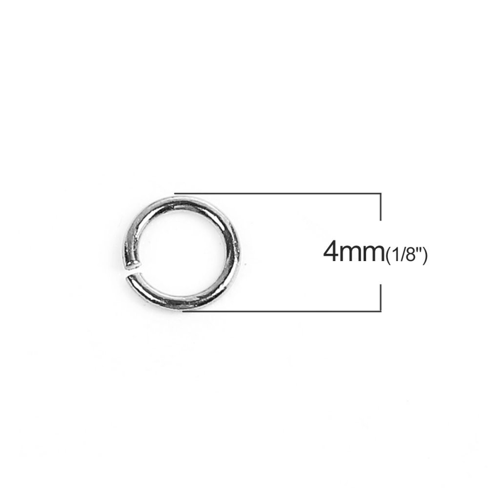 10 Anéis de junta aberta 04 mm Aço inoxidável n.º 01-02