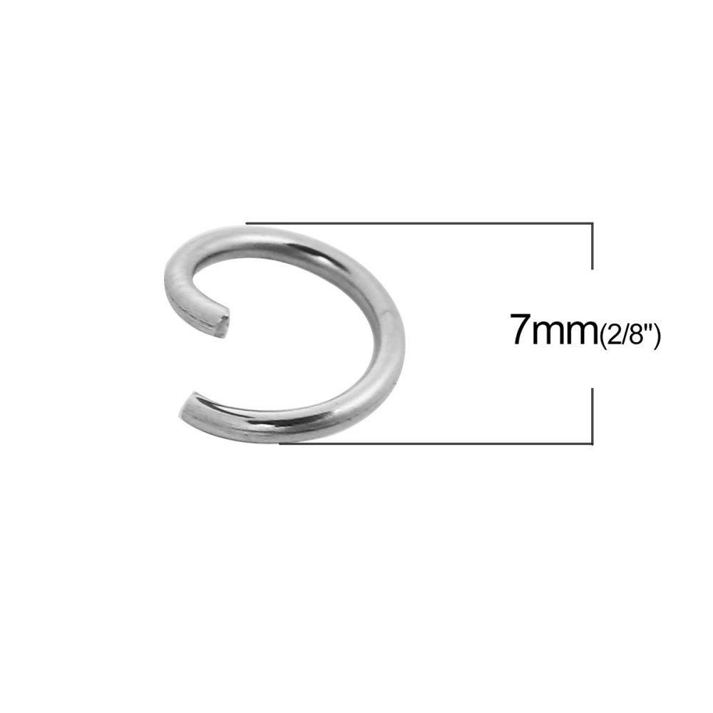 10 Anéis de junção abertos 07 mm Inox