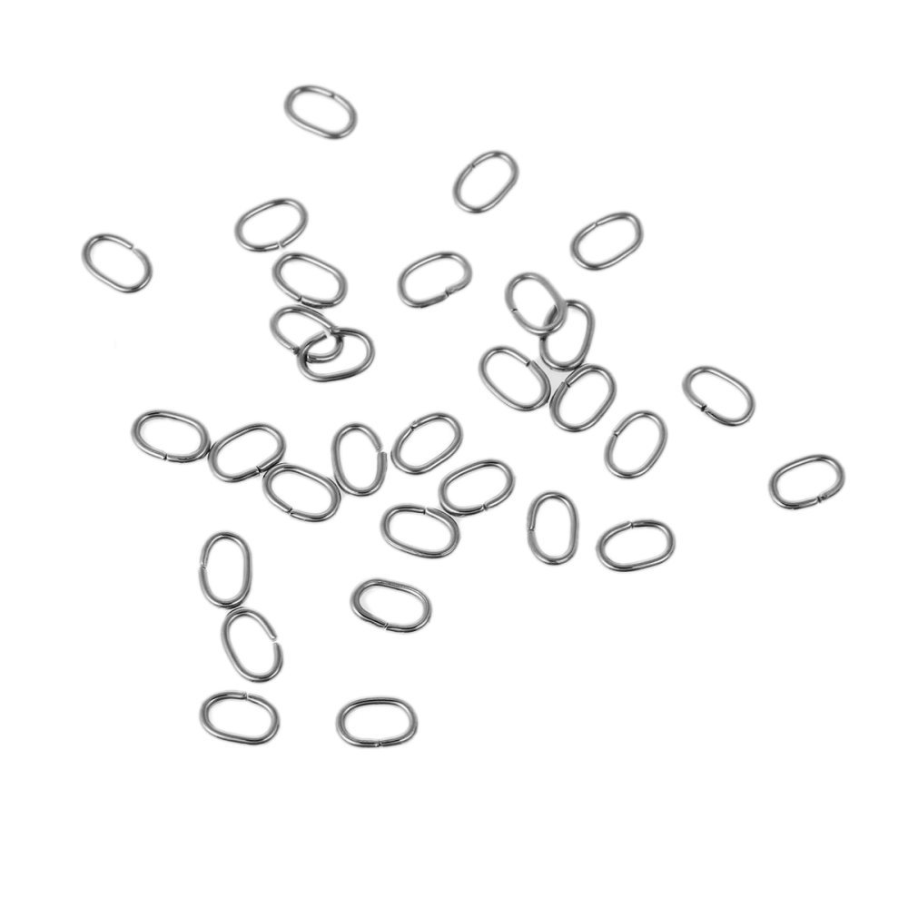 10 Anéis de junção ovais abertos 07 X 5 mm Aço inoxidável
