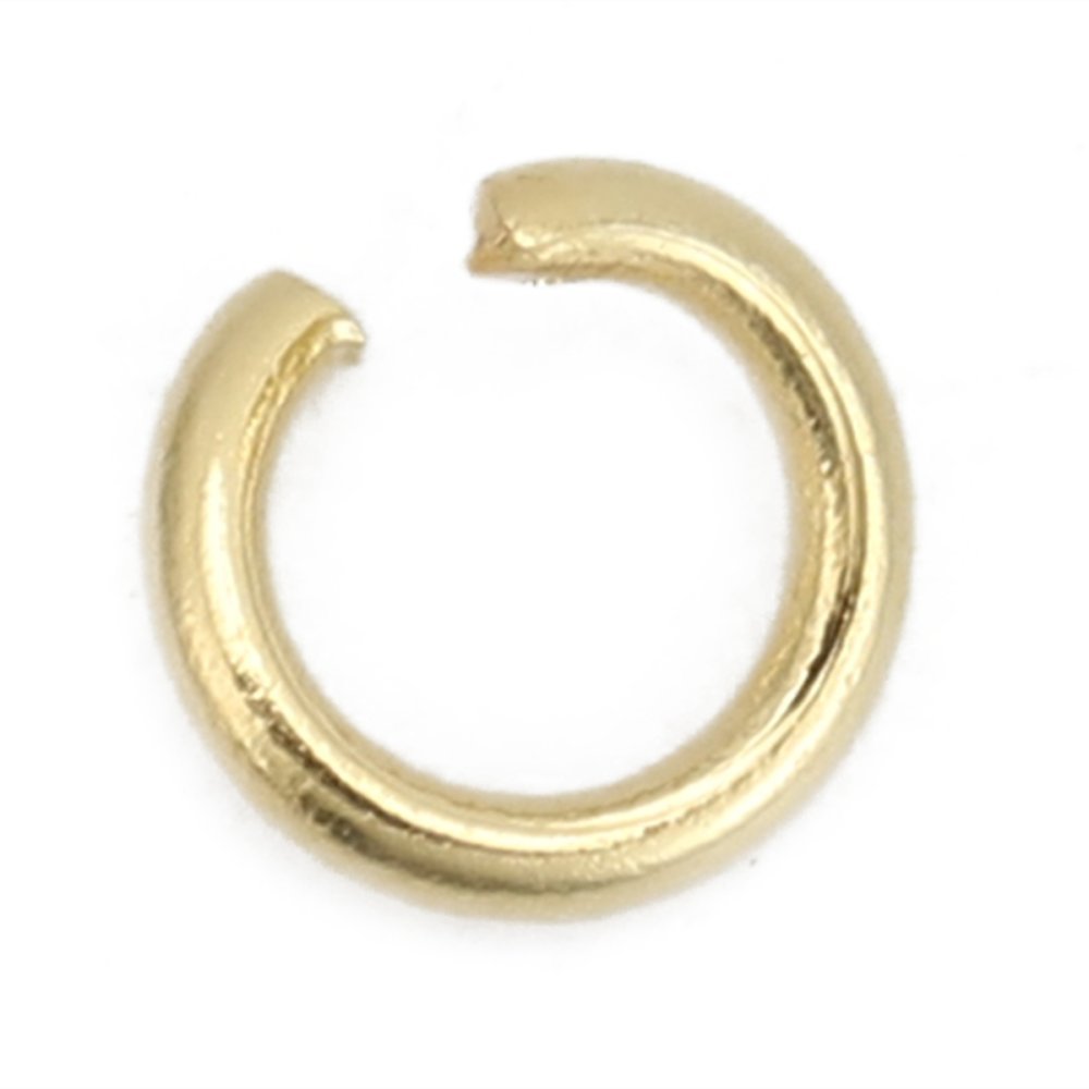 10 Anéis de junção abertos 04 mm Aço inoxidável banhado a ouro n.º 02