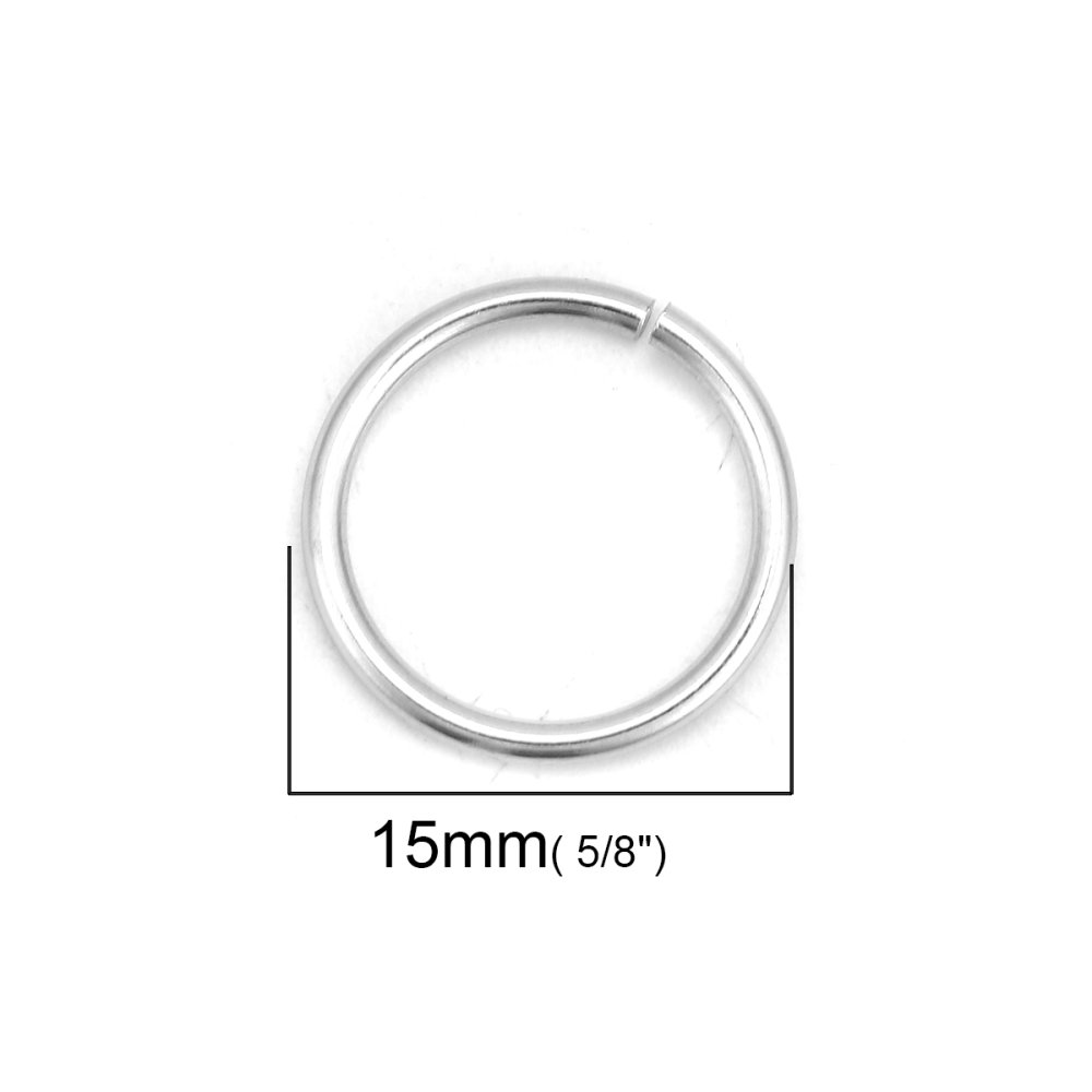 10 Anéis de junção abertos 15 mm Inox