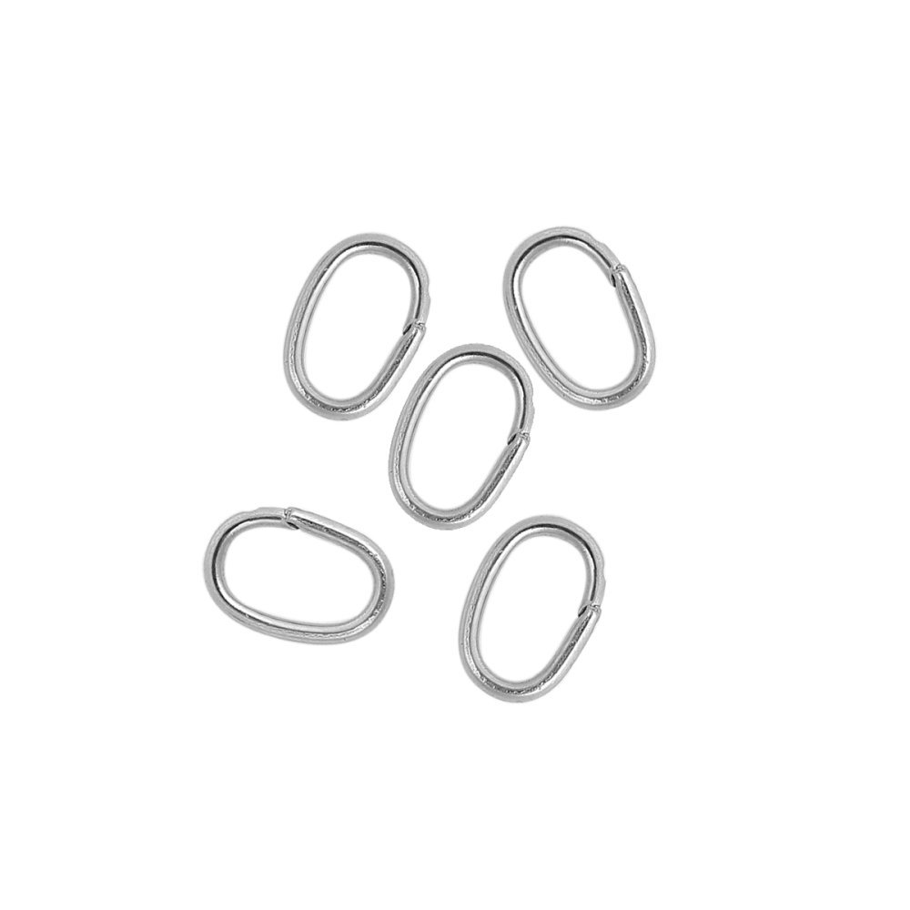 10 Anéis de junção ovais abertos 07 X 4 mm Aço inoxidável