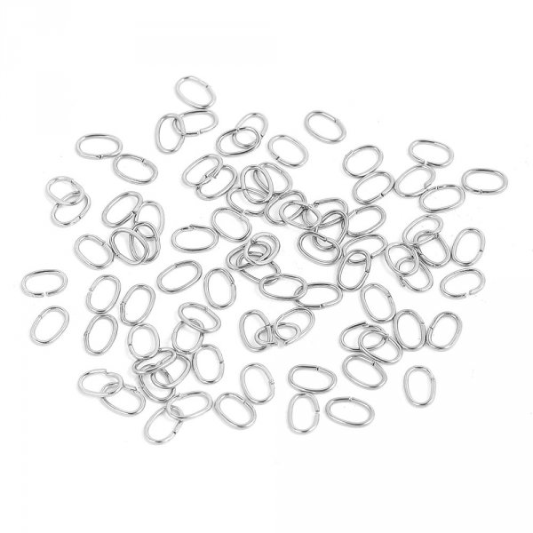 10 An&eacute;is de jun&ccedil;&atilde;o ovais abertos 07 X 4 mm A&ccedil;o inoxid&aacute;vel