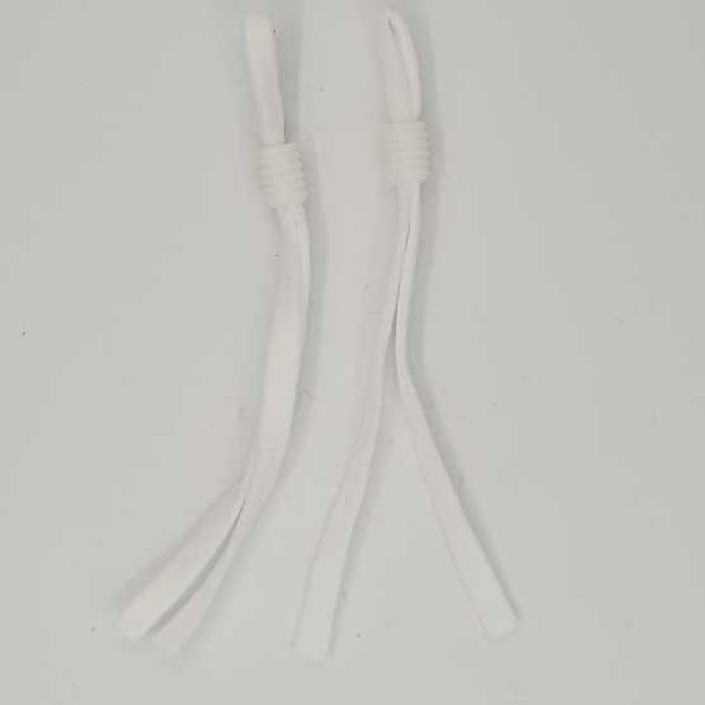 10 fitas de cordão elástico branco com fivela ajustável para fixação da máscara. N°02.
