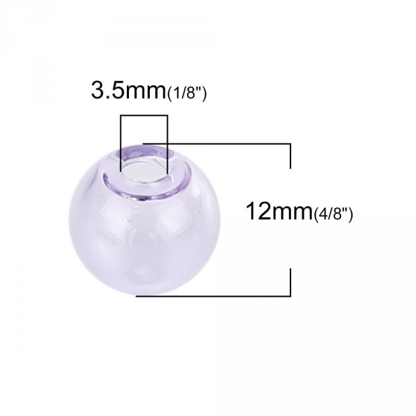 10 bolas de vidro redondas de 12 mm Roxo para encher