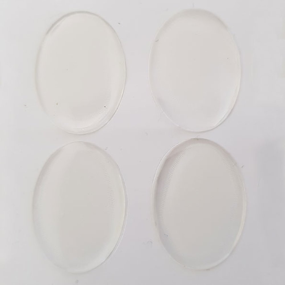10 Cabochões de resina auto-adesivos 18 x 25 mm Transparente