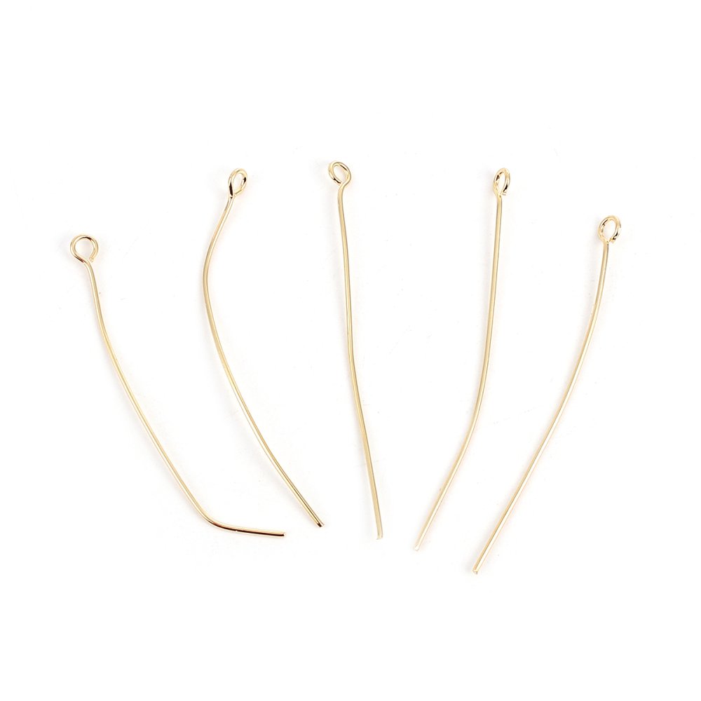 10 Pregos de 50 mm com olhal banhado a ouro de 18K
