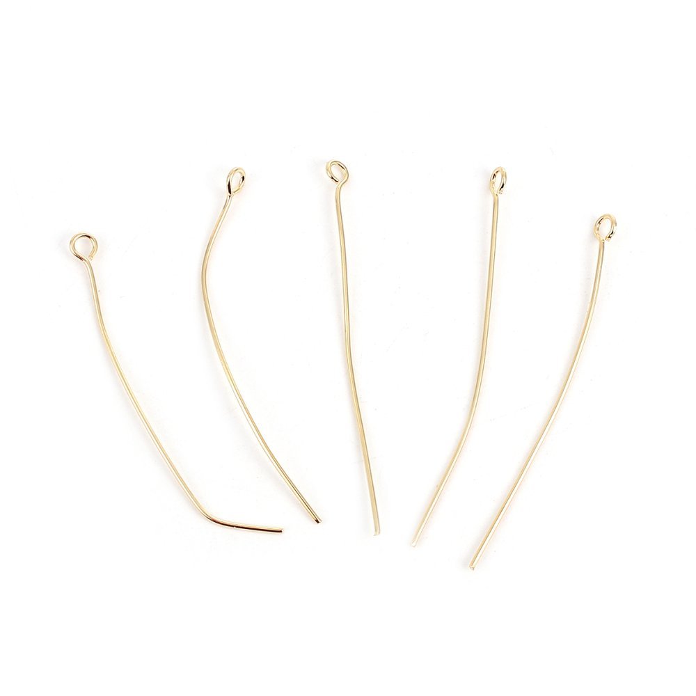 10 Pregos de 50 mm com olhal banhado a ouro de 18K