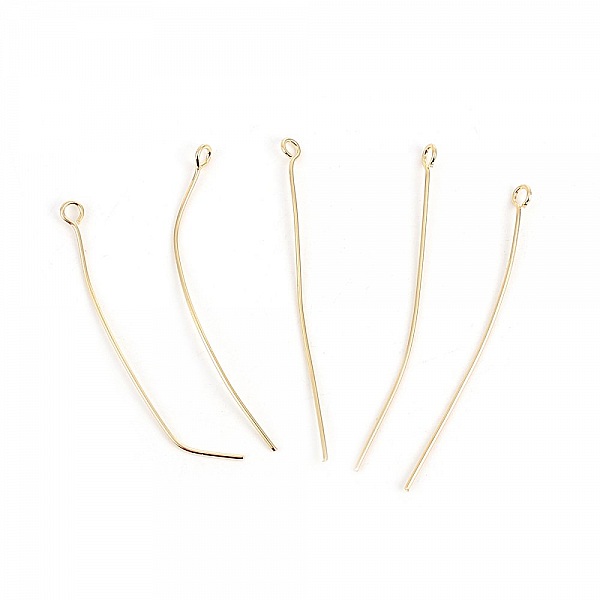 10 Pregos de 50 mm com olhal banhado a ouro de 18K