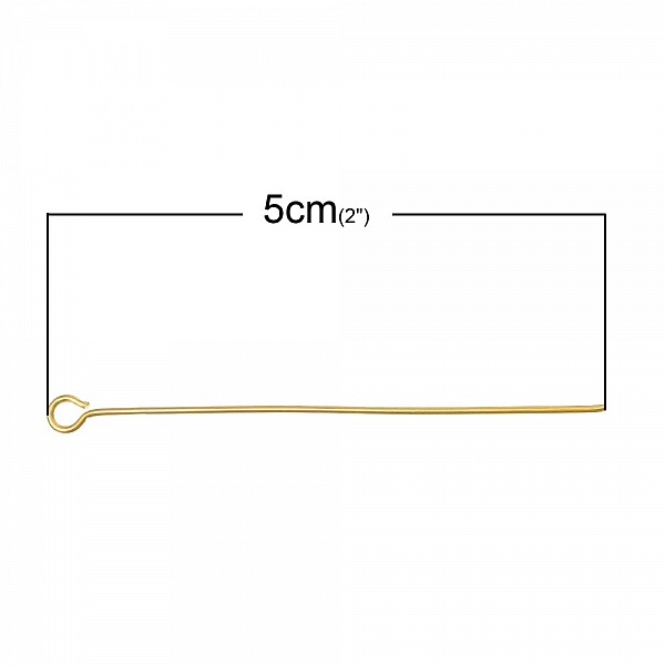 10 Pregos de 50 mm com olhal banhado a ouro de 18K