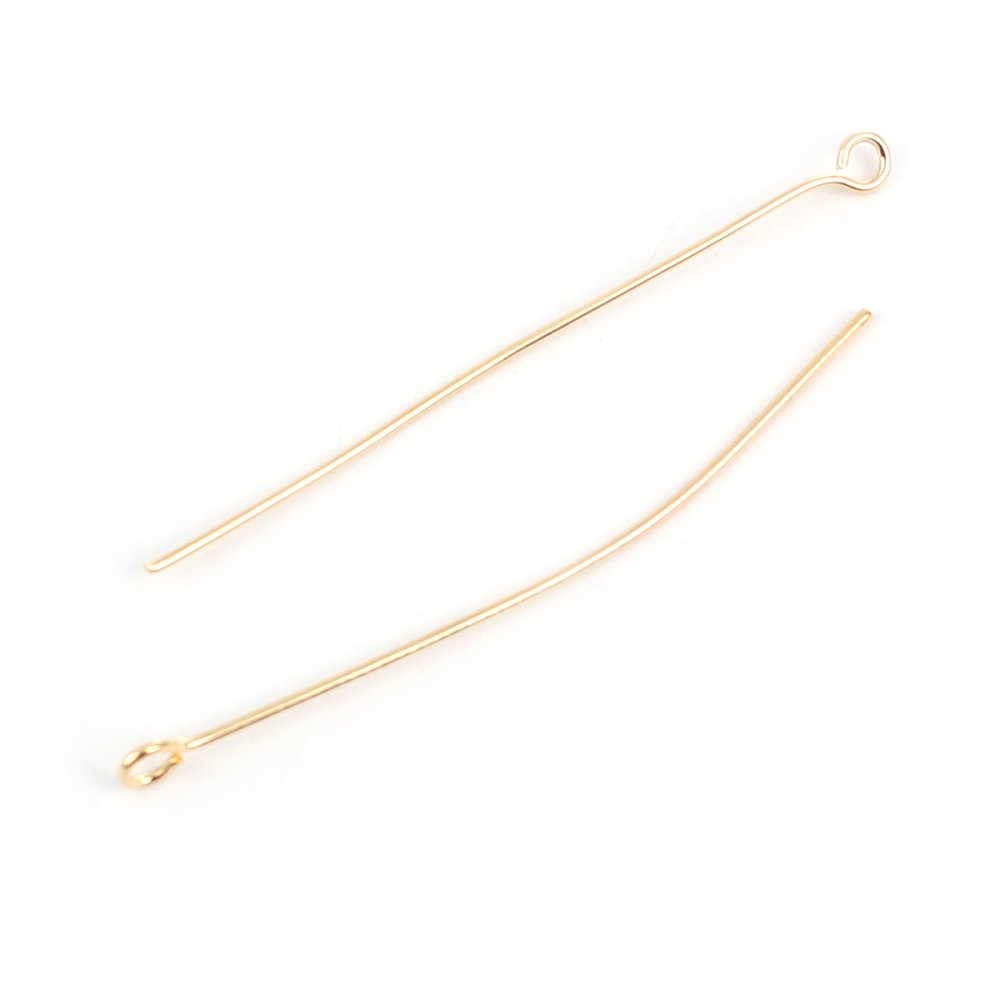 10 Pregos de 50 mm com olhal banhado a ouro de 18K