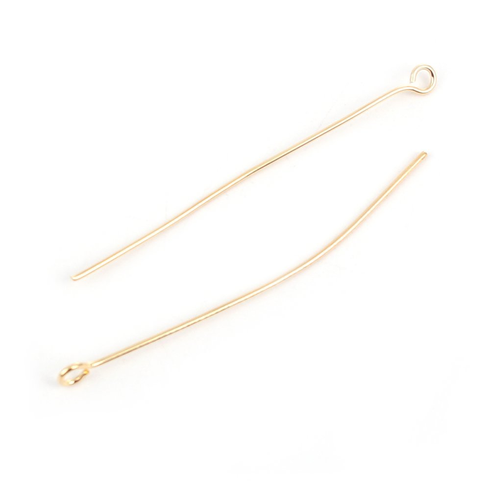 10 Pregos de 50 mm com olhal banhado a ouro de 18K