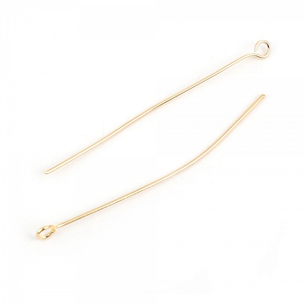 10 Pregos de 50 mm com olhal banhado a ouro de 18K