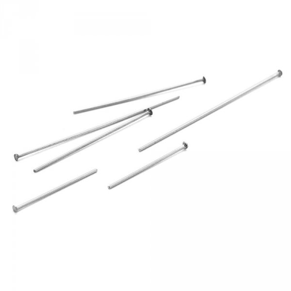 10 Clous &agrave; tiges &agrave; t&ecirc;te plates acier inoxydable 20 mm Argent