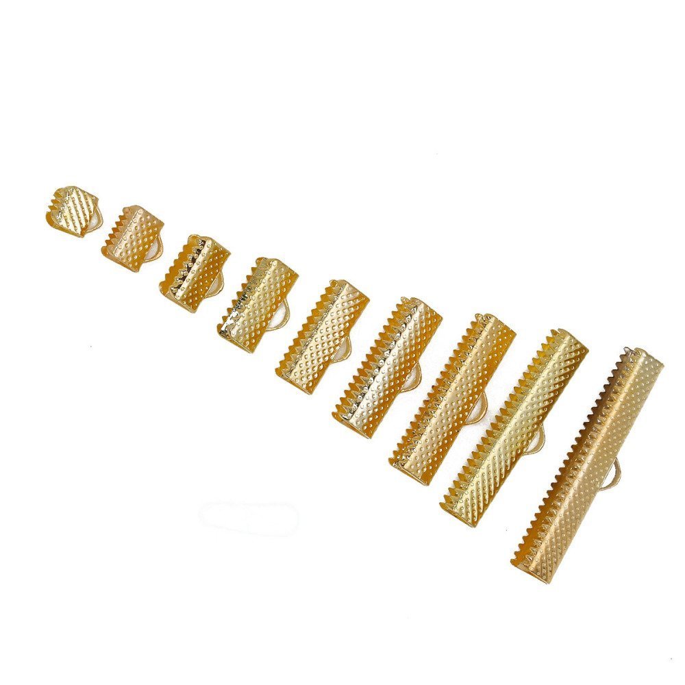10 pontas de garra para cordão 13 x 08 mm douradas
