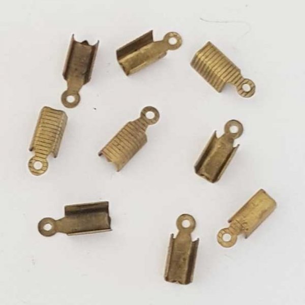 10 Embouts &agrave; coller Serres Cordons Bronze 8 x 5 mm N&deg;02