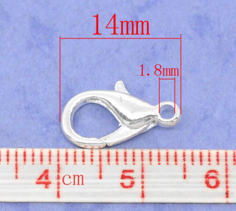 10 mosquetões de 14 x 08 mm.
