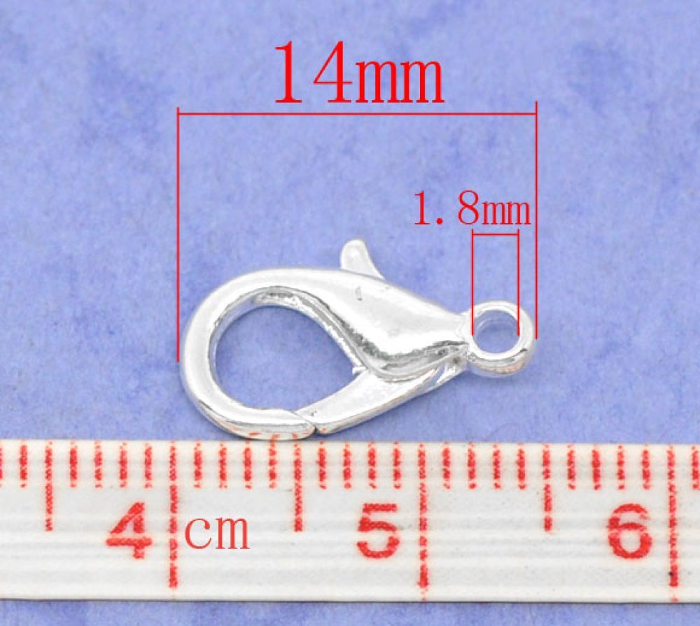 10 mosquetões de 14 x 08 mm.