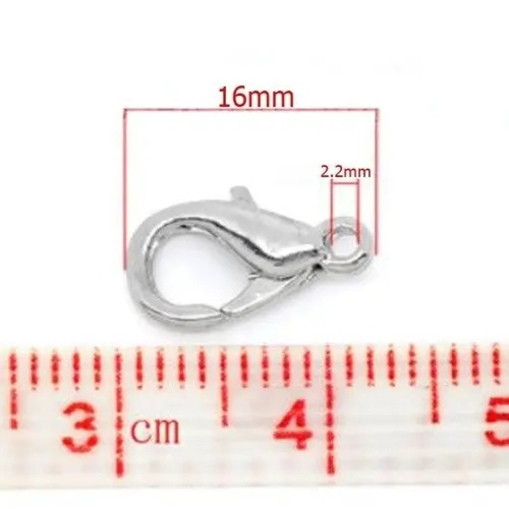 10 mosquetões de 16 x 09 mm.
