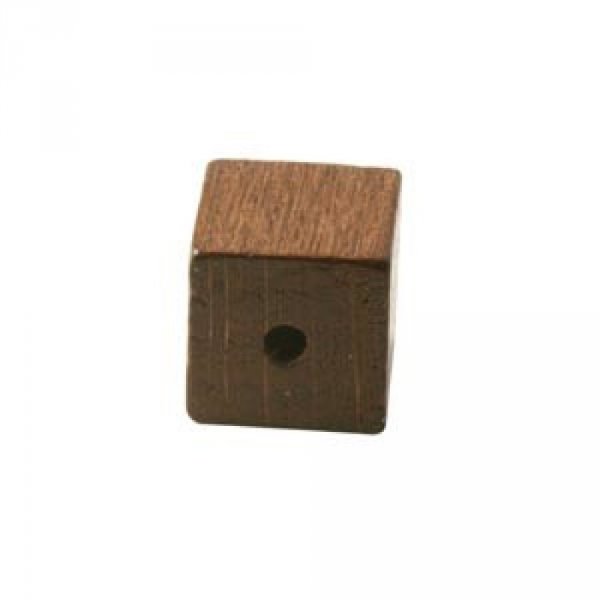 10 Contas de madeira cubo / quadrado 10 mm castanho escuro
