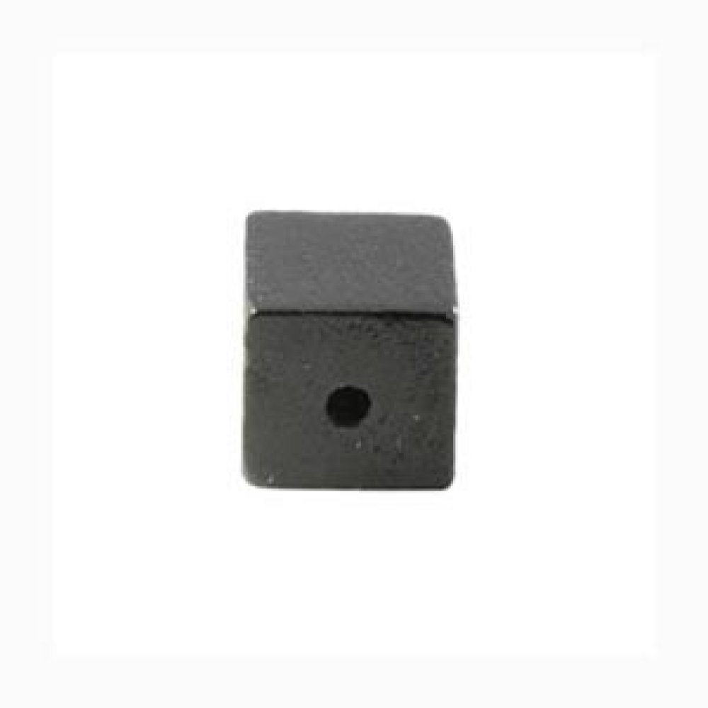 10 Contas de madeira cubo / quadrado 10 mm preto