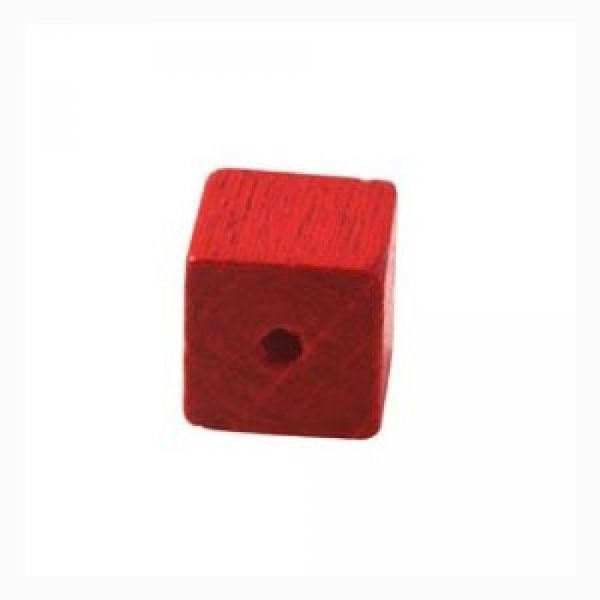 10 Contas de madeira cubo / quadrado 10 mm vermelho
