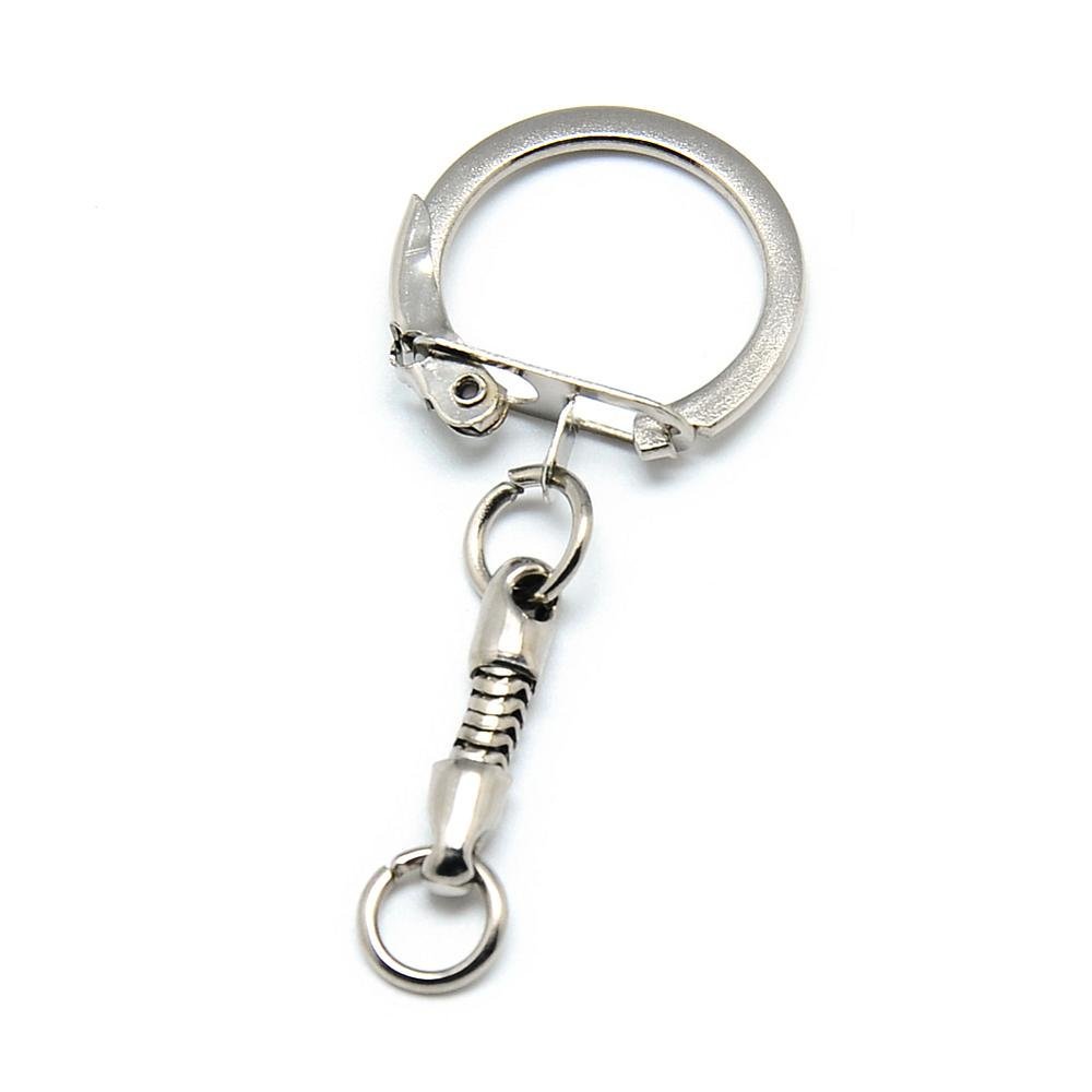10 Porta-chaves de metal prateado 5 cm