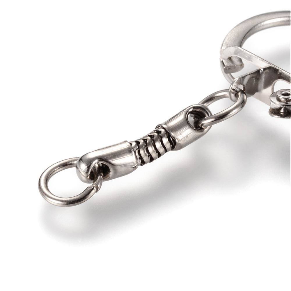 10 Porta-chaves de metal prateado 5 cm