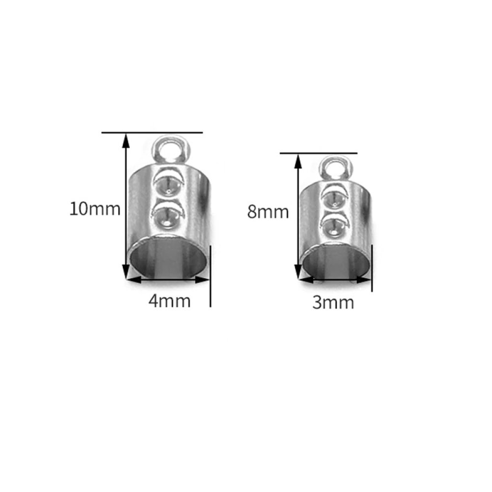 10 pontas de aço inoxidável para esmagar, apertar, dobrar e colar 4 mm x 10 mm