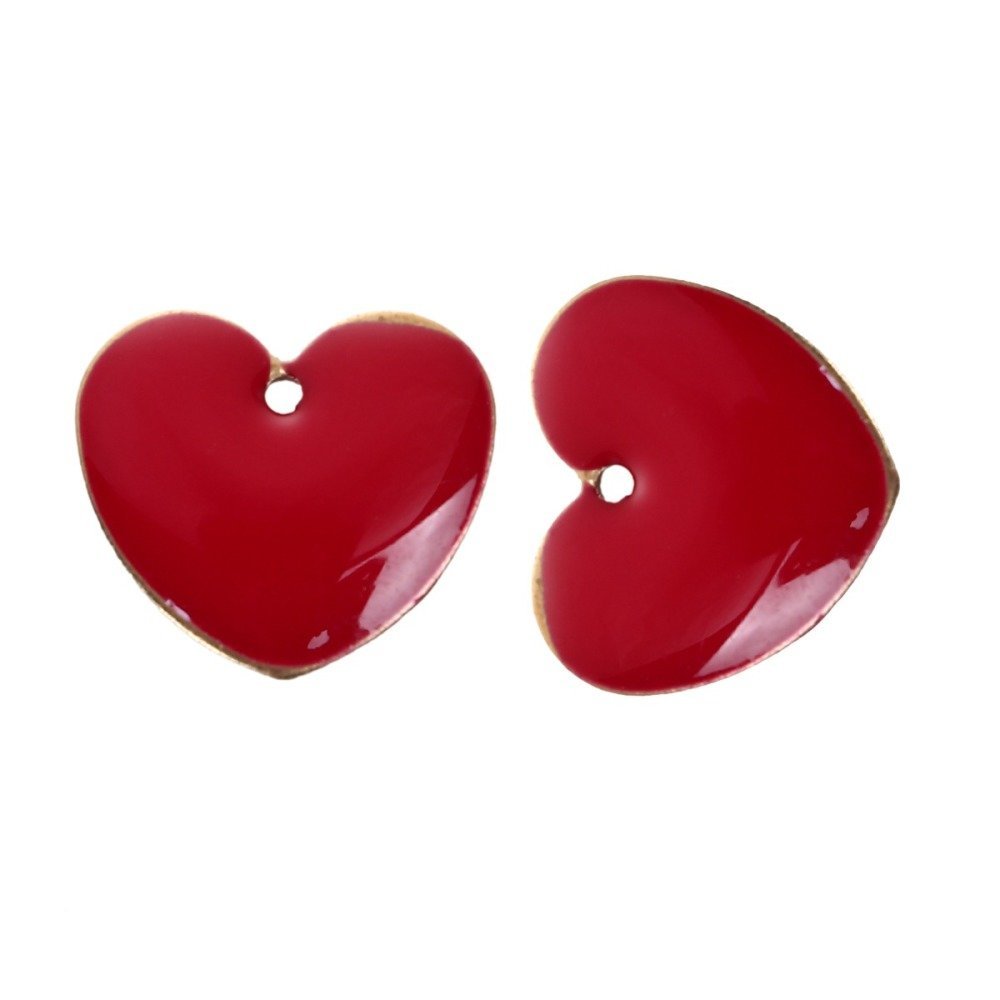 10 corações de lantejoulas prateadas esmaltadas de dupla face N°03