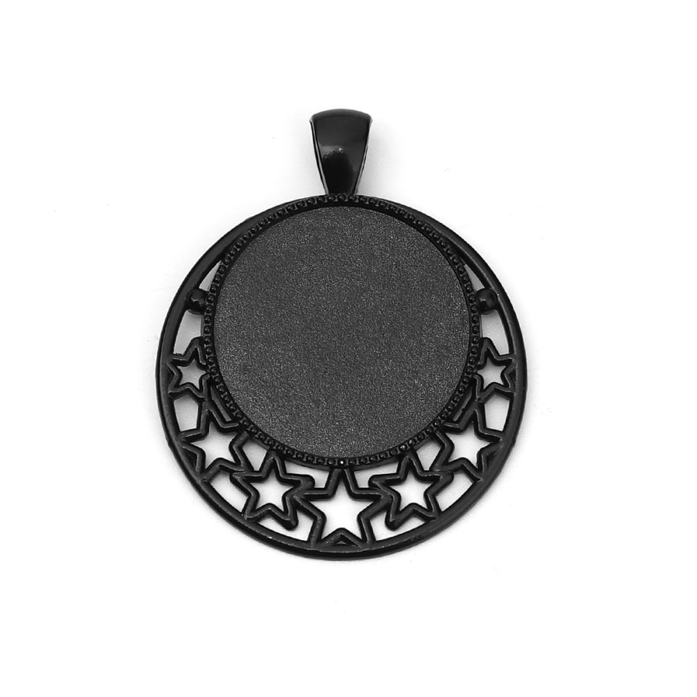 10 x 25 mm Suportes de cabochão preto, pingentes de cabochão 8501