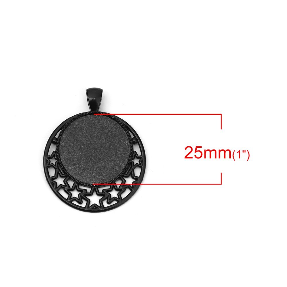 10 x 25 mm Suportes de cabochão preto, pingentes de cabochão 8501