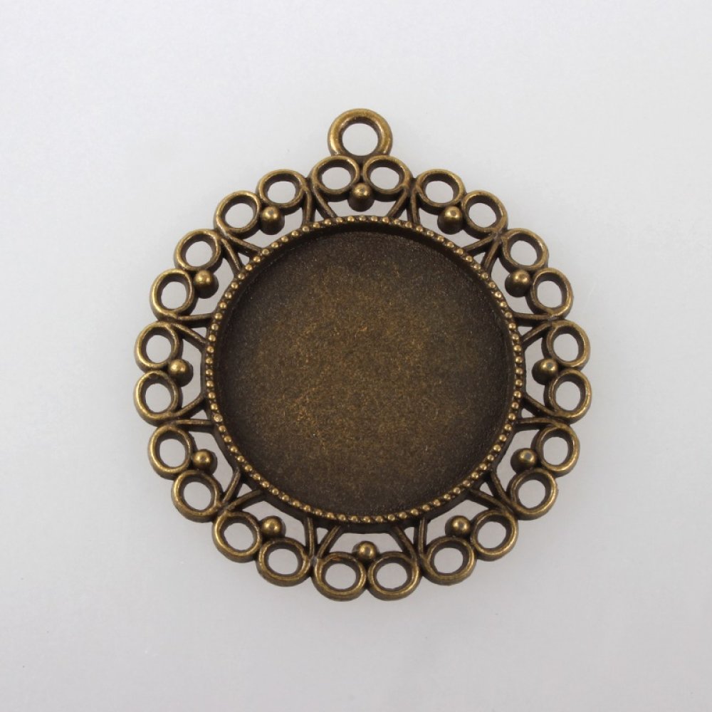 Porta-cabochões de bronze de 10 x 25 mm, pingentes de cabochão 118AB 