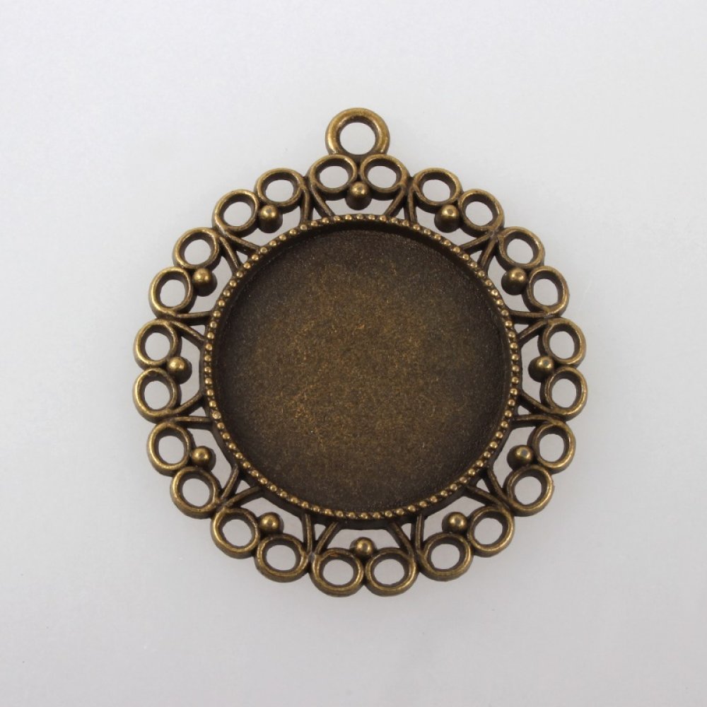 Porta-cabochões de bronze de 10 x 25 mm, pingentes de cabochão 118AB 