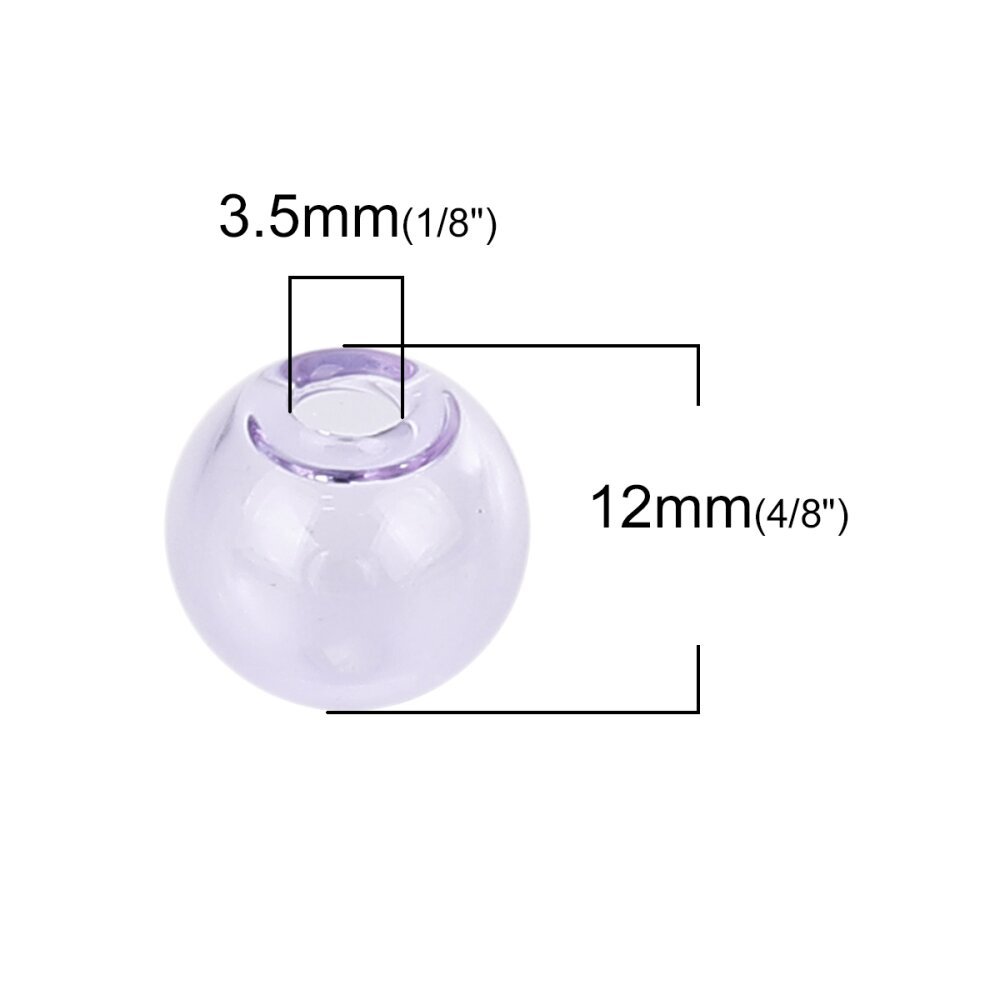 1 Bola de vidro redonda para encher 12 mm Roxo