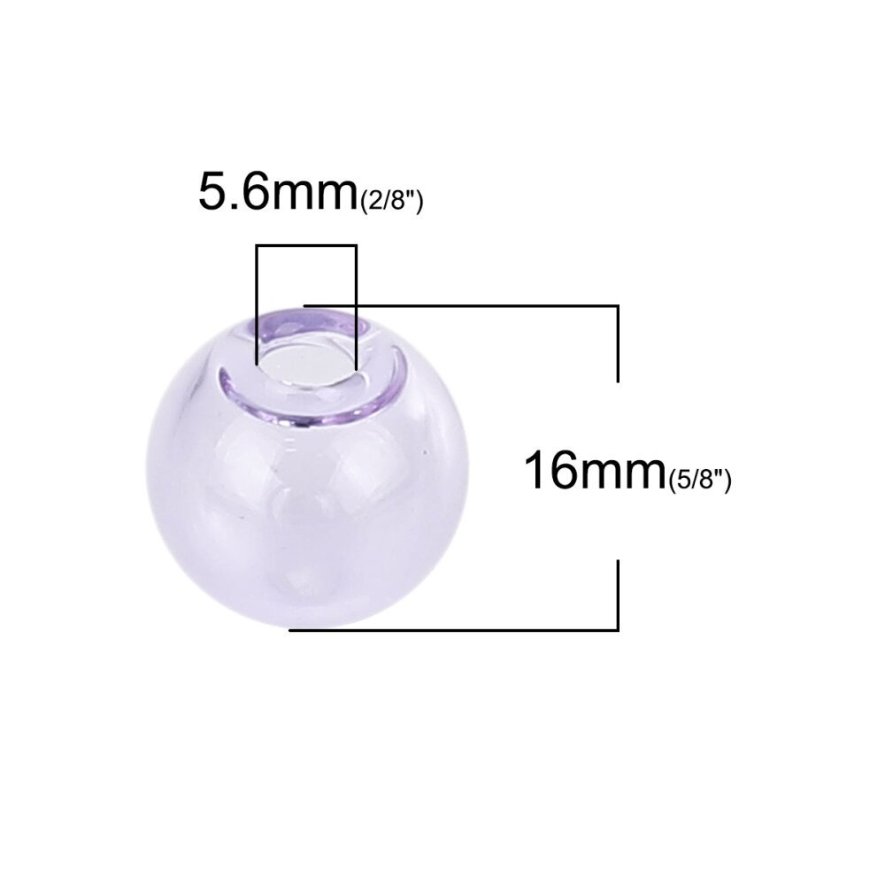 1 Bola de vidro redonda para encher 16 mm Roxo
