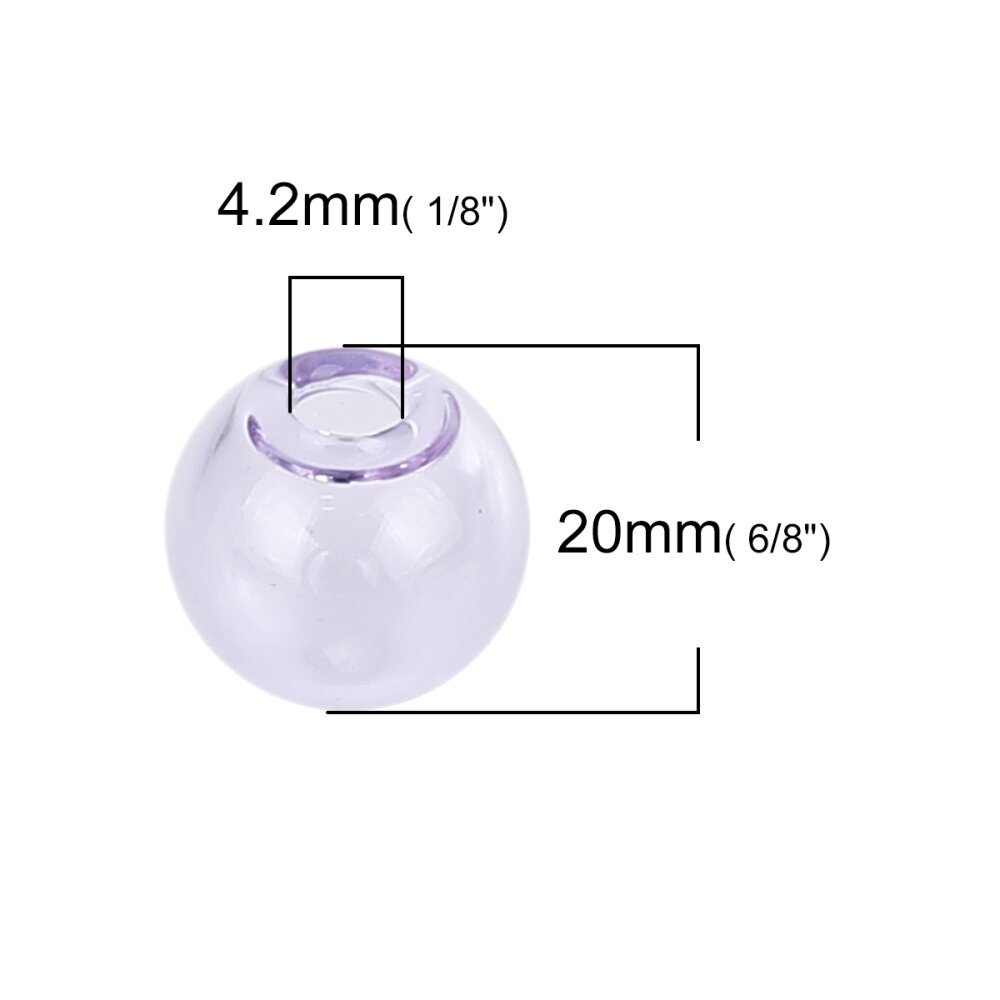 1 Bola de vidro redonda para encher 20 mm Roxo