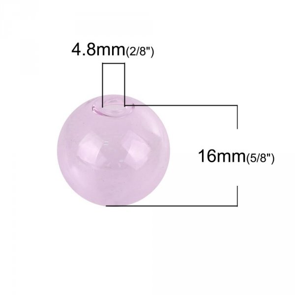 1 bola de vidro redonda de 16 mm Rosa para encher