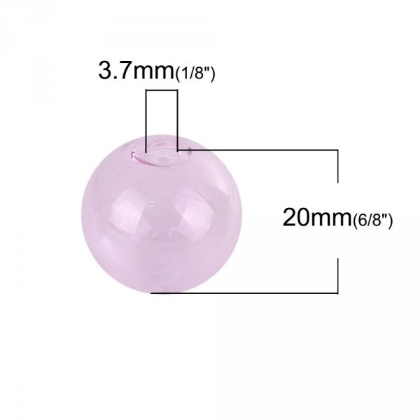 1 x bola de vidro redonda de 20 mm cor-de-rosa para encher