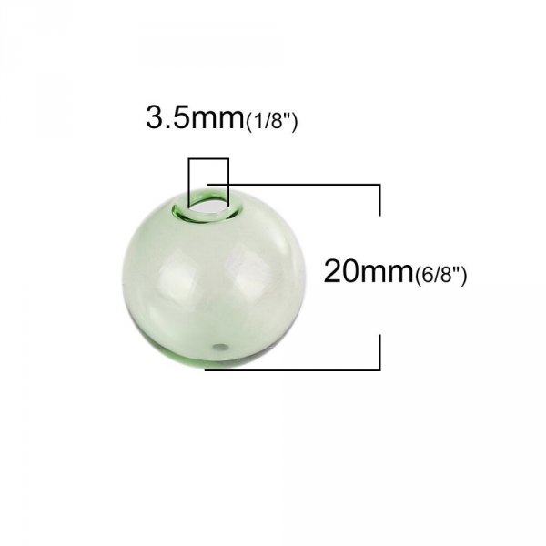 1 bola de vidro redonda de 20 mm Verde para encher