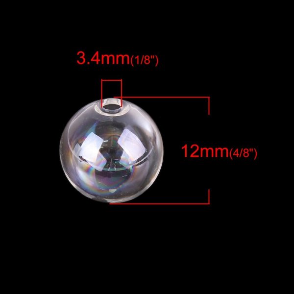 1 Bola de vidro redonda para encher 12mm AB Clear