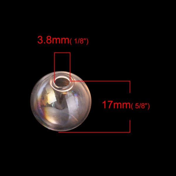1 Bola de vidro redonda para encher 17mm AB Clear