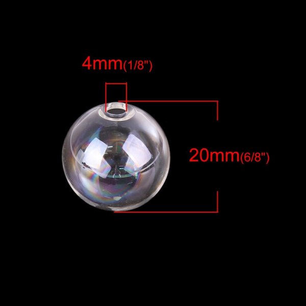 1 Bola de vidro redonda 20mm AB Transparente para encher