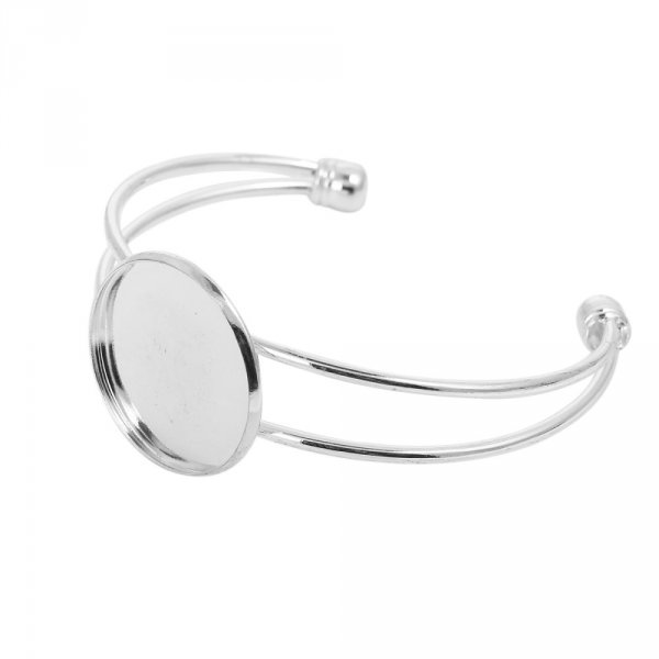 1 Pulseira de suporte de caboch&atilde;o + 1 caboch&atilde;o de vidro 25 mm N&deg;01