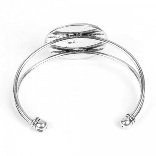 1 Pulseira de suporte de caboch&atilde;o + 1 caboch&atilde;o de vidro 30 mm N&deg;01